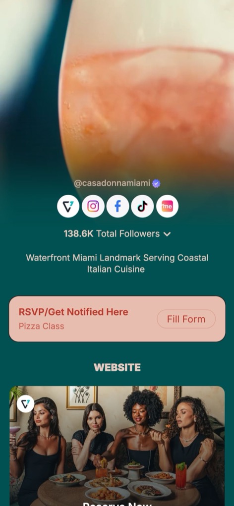 The casadonnamiami page on Linkme