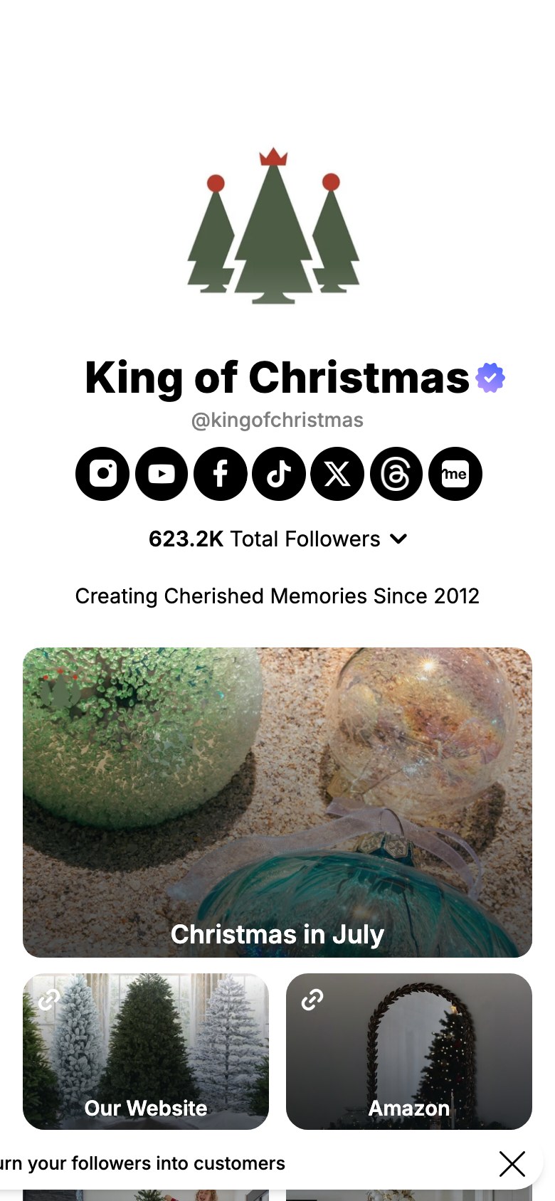 The kingofchristmas page on Linkme