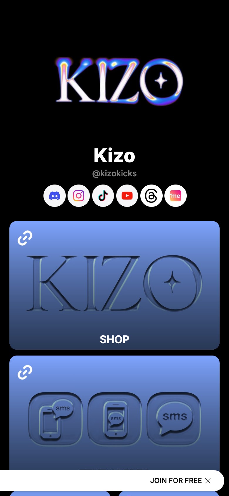 The kizokicks page on Linkme
