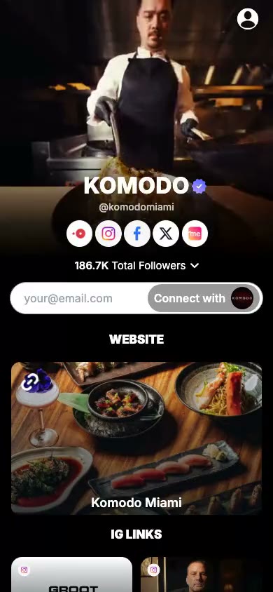 The komodomiami page on Linkme