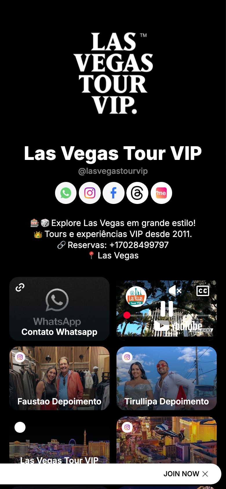 The lasvegastourvip page on Linkme