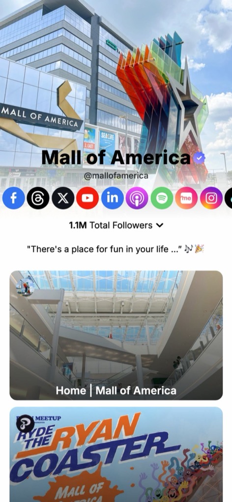 The mallofamerica page on Linkme