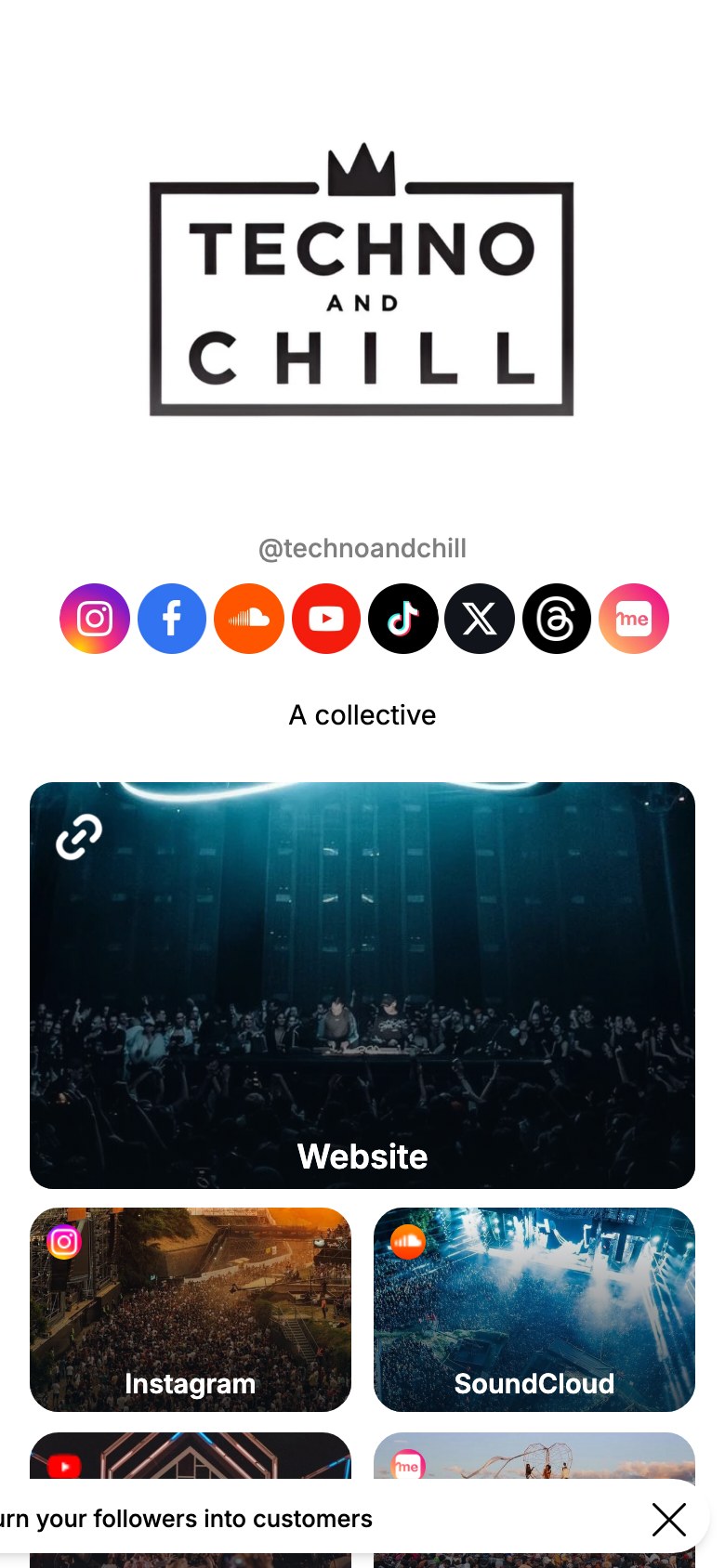 The technoandchill page on Linkme